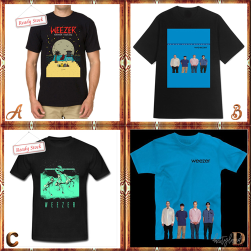 Kaos Vintage Weezer Band Tshirt 100% Cotton