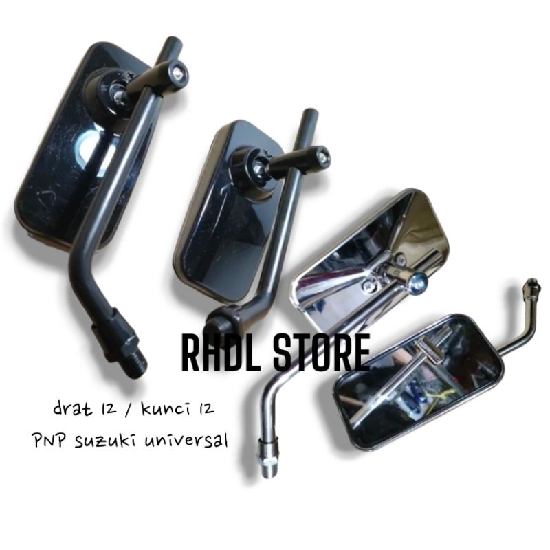 Spion kotak drat 12 Suzuki universal spion daytona PNP Suzuki spion kotak hitam chrome