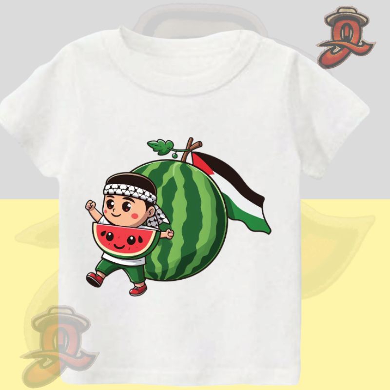 Kaos Anak bergambar Peduli Palestina Semangka