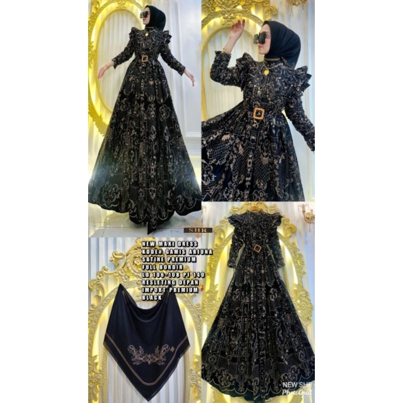 gamis SHR bordir arjuna ory100%