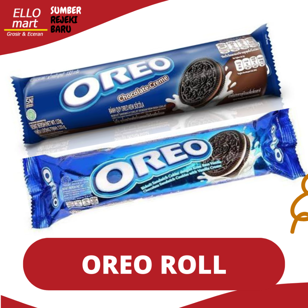 

OREO Biskuit Roll Vanilla Coklat 119,6gr Oreo Sandwith Original