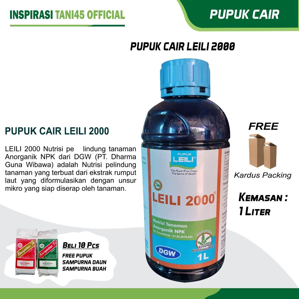 Pupuk Cair Leili 2000 1 liter/Pupuk Cair Leili 1 liter/Pupuk Anongarnik Cair Leili 1 liter