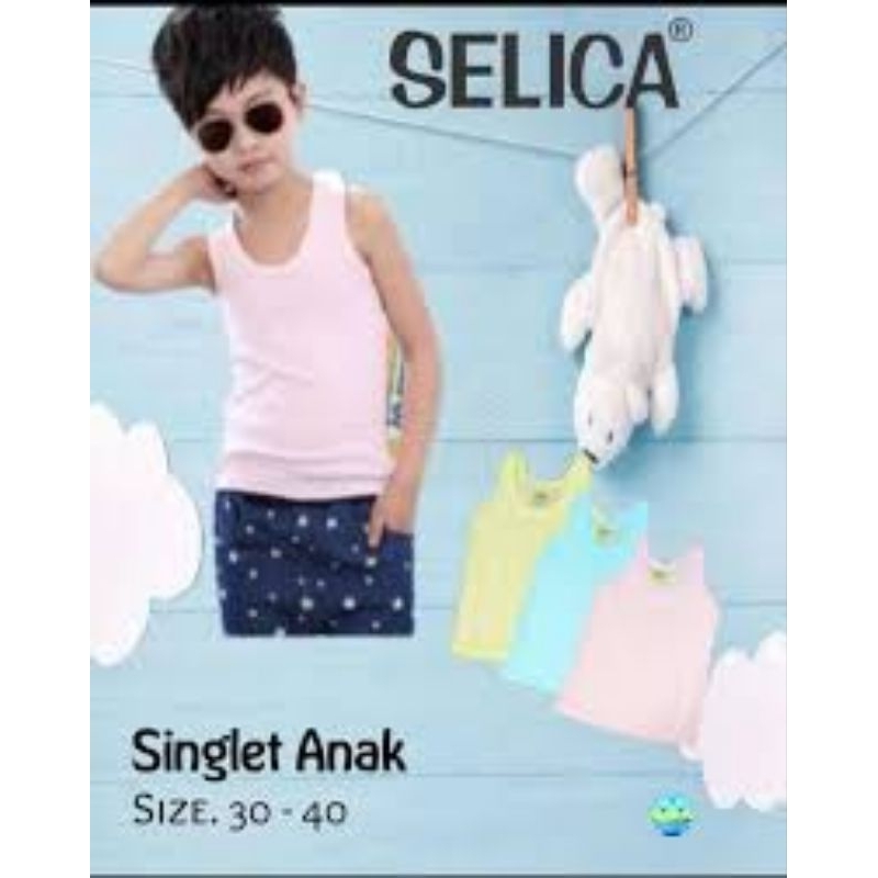SELICA kaos dalam anak putih dan warna
