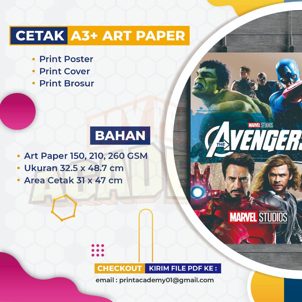 

PRINT CETAK A3+ ART PAPER KARTON 150, 210, 260, 310 360 GRAM, PRINT POSTER