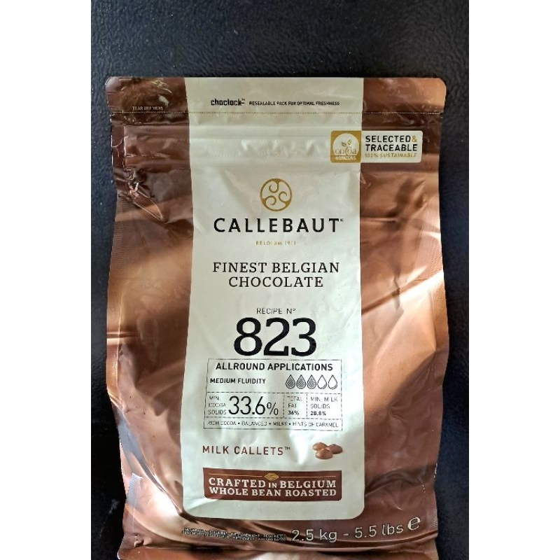 

Callebaut Milk Chocolate Couverture 823 33.6% 2.5kg