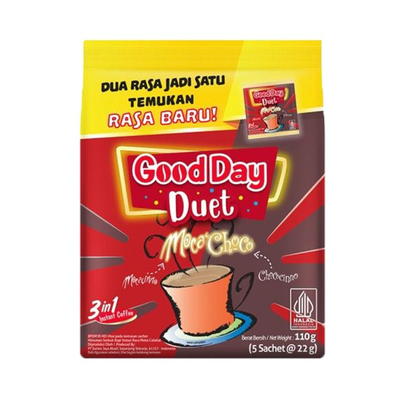 

Good Day Duet Rasa Moca Choco Kopi Instant Kemasan isi 5 x 22 g