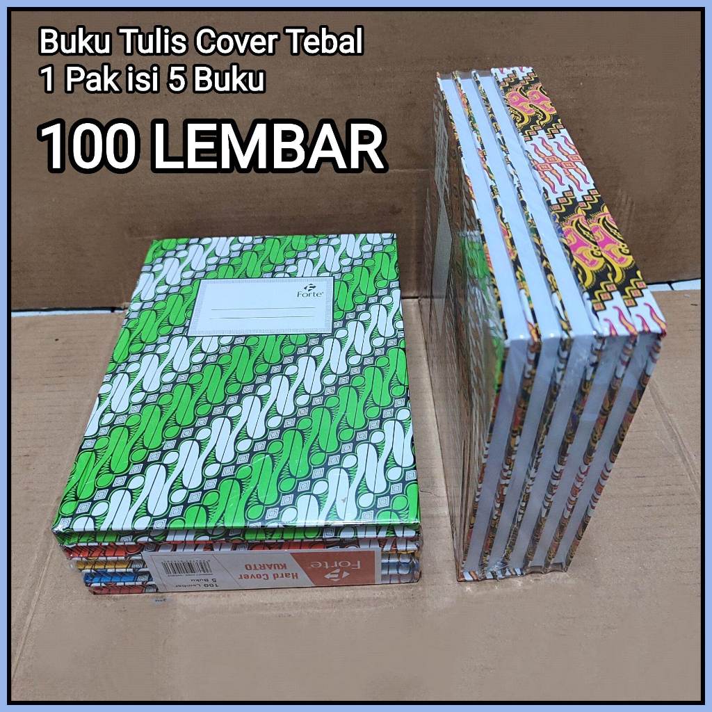 

Buku Tulis Biasa Tebal - Buku Quarto Hard Cover Forte 100 Lbr /Pak