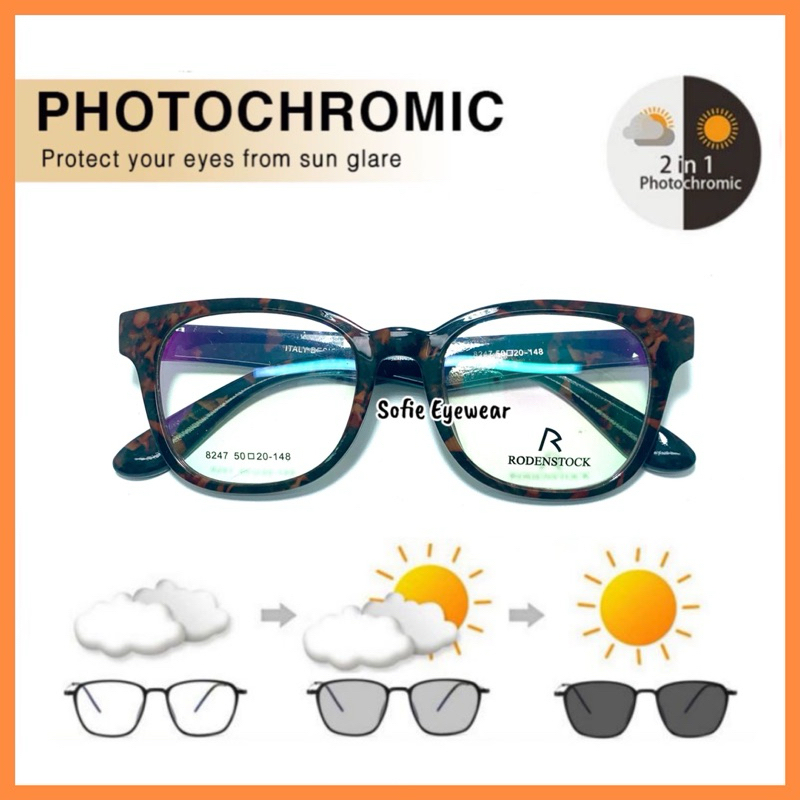 Kacamata Minus Photocromic Pria/Wanita | Frame Kacamata Antiradiasi | Frame 8247 Kacamata Baca Plus