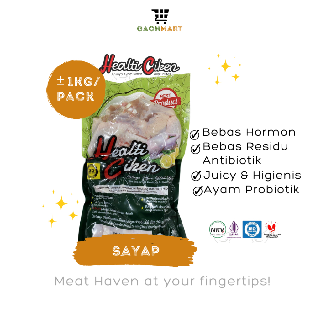 

HEALTI CIKEN HEALTHY CHICKEN AYAM SEHAT PROBIOTIK - SAYAP AYAM 1KG