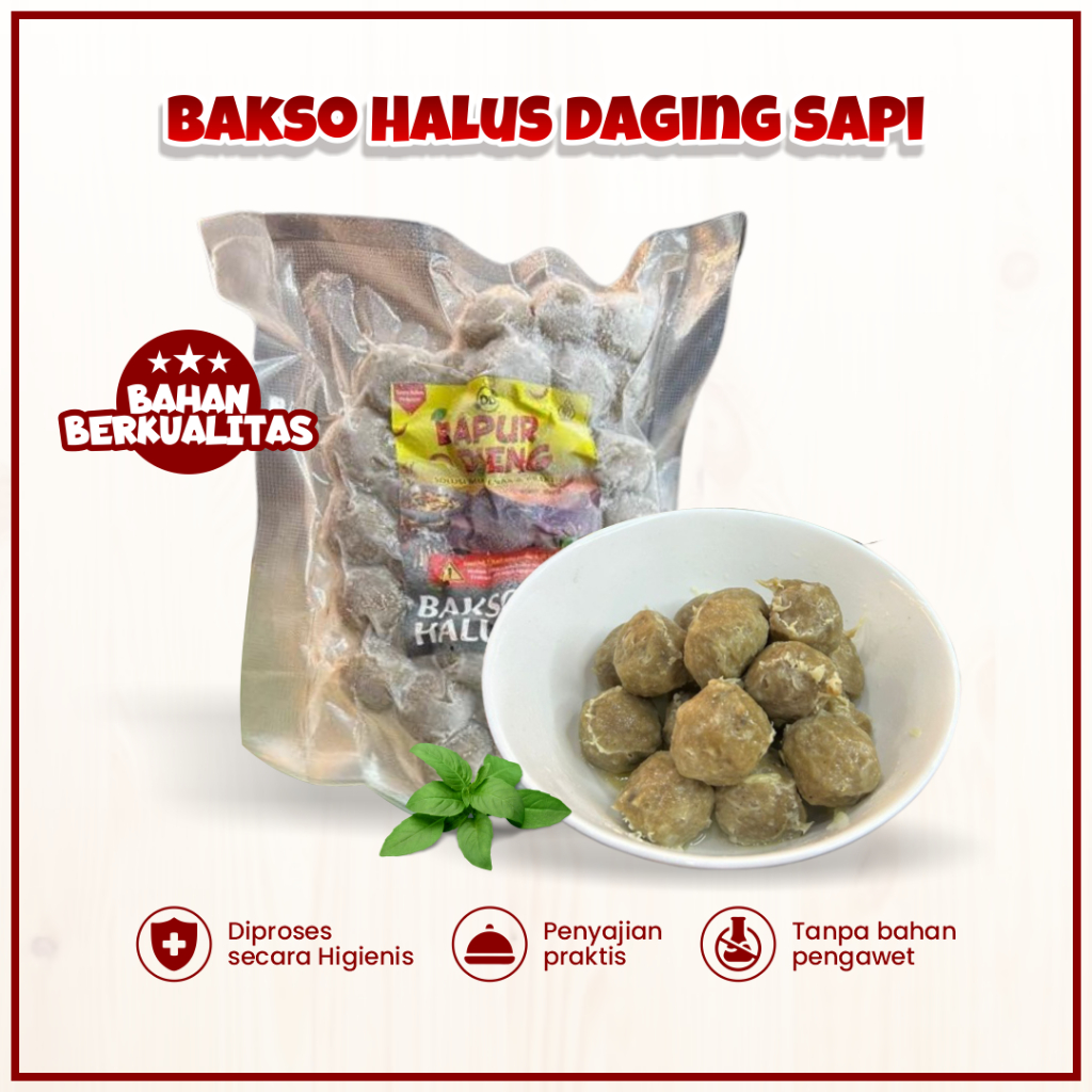 

Bakso Daging Sapi Dapur Dieng Frozen Food Baso Halus Isi 50 Pcs Premium Praktis Instan Halal