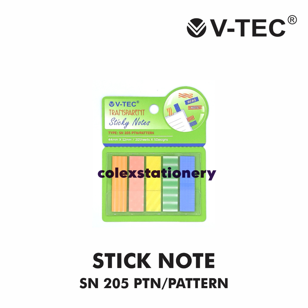 

Kertas Memo / Memo Sticky Note Transparan Ukuran 44x22mm Vtec