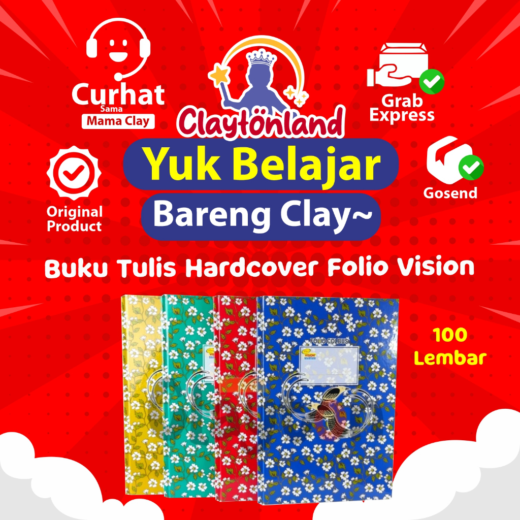 

Buku Tulis Hardcover Folio Vision 100 Lembar / Buku Besar Folio Akuntansi Hardcover Folio 100