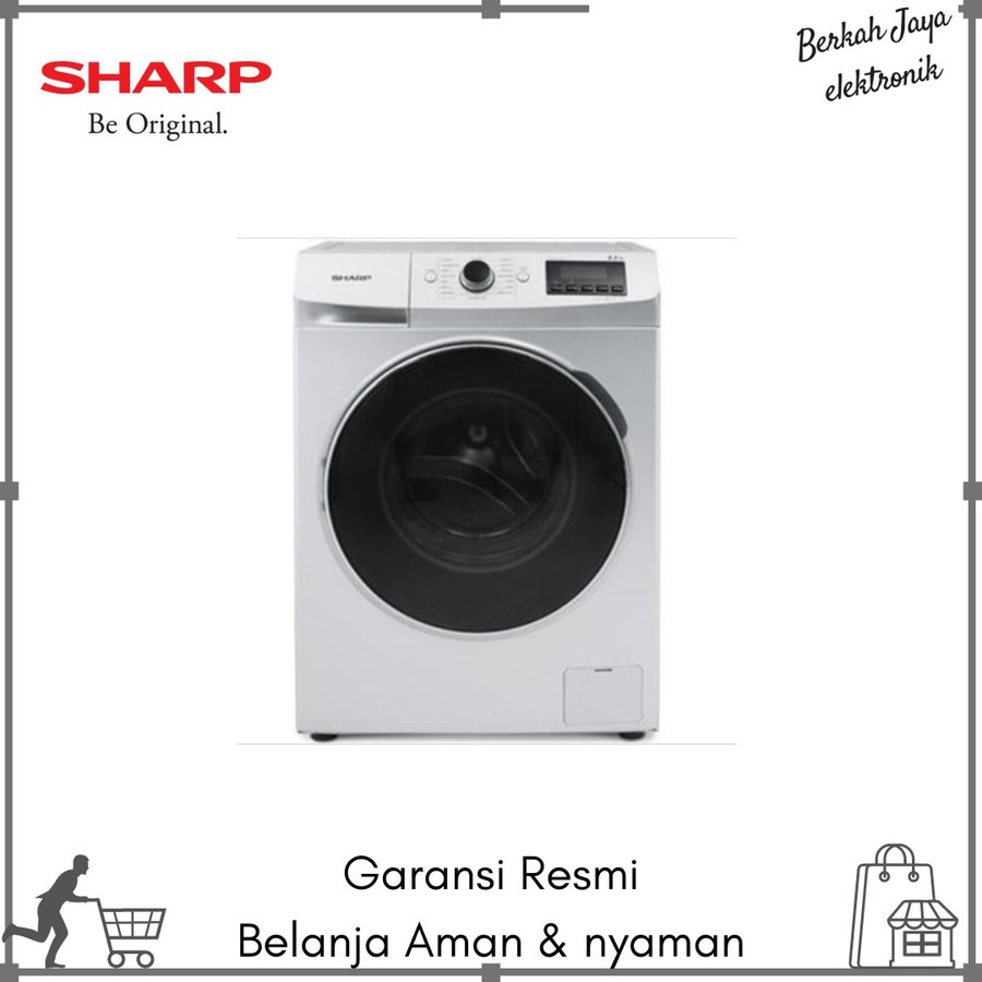 SHARP MESIN CUCI FRONT LOADING 8,5KG ES-FL1083W