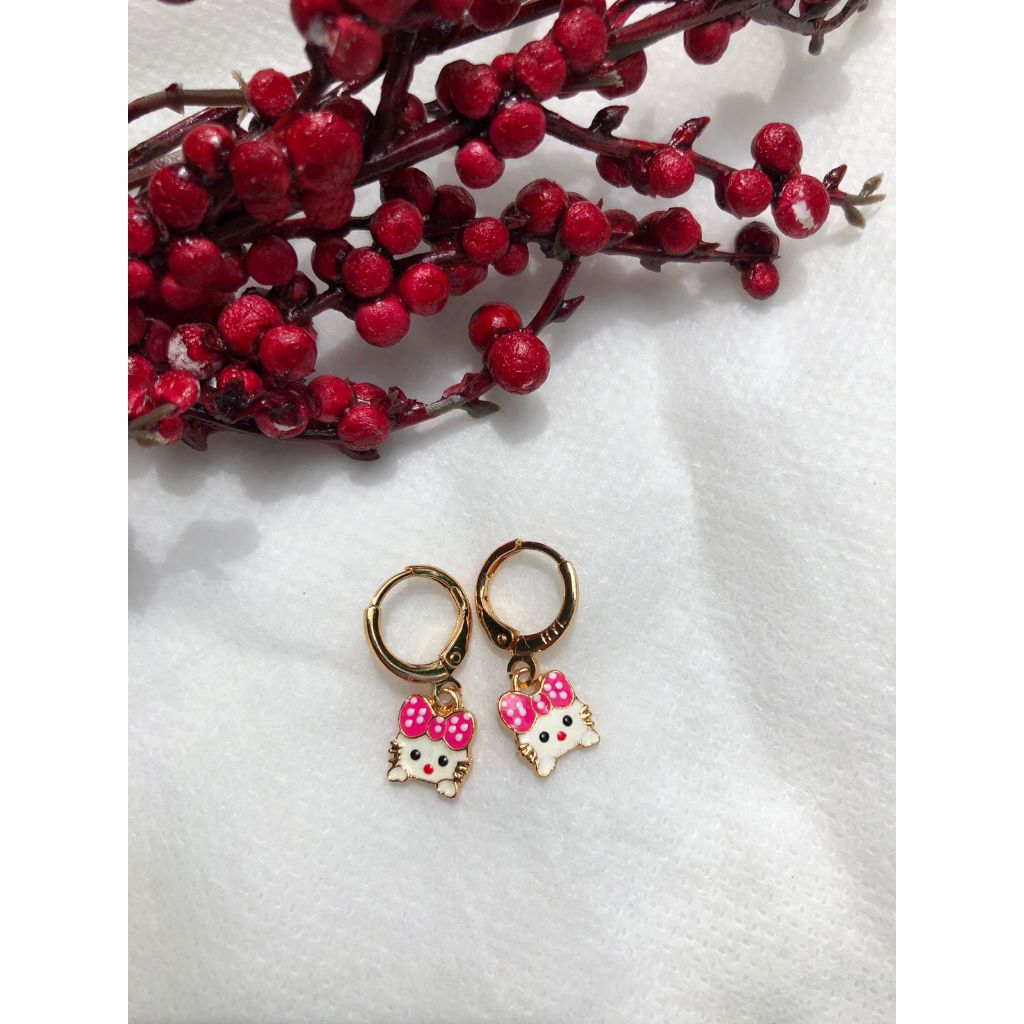 Anting Anak Perempuan Anting Wanita Bahan Titanium Lapis Emas