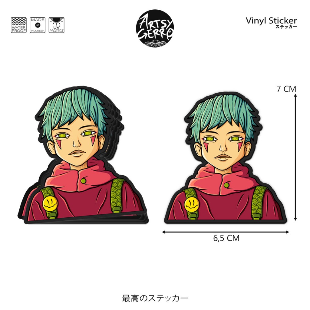 

Stiker Sticker Vinyl aesthetic Dekorasi Anime estetik Tahan Air Die Cut - artsygerro