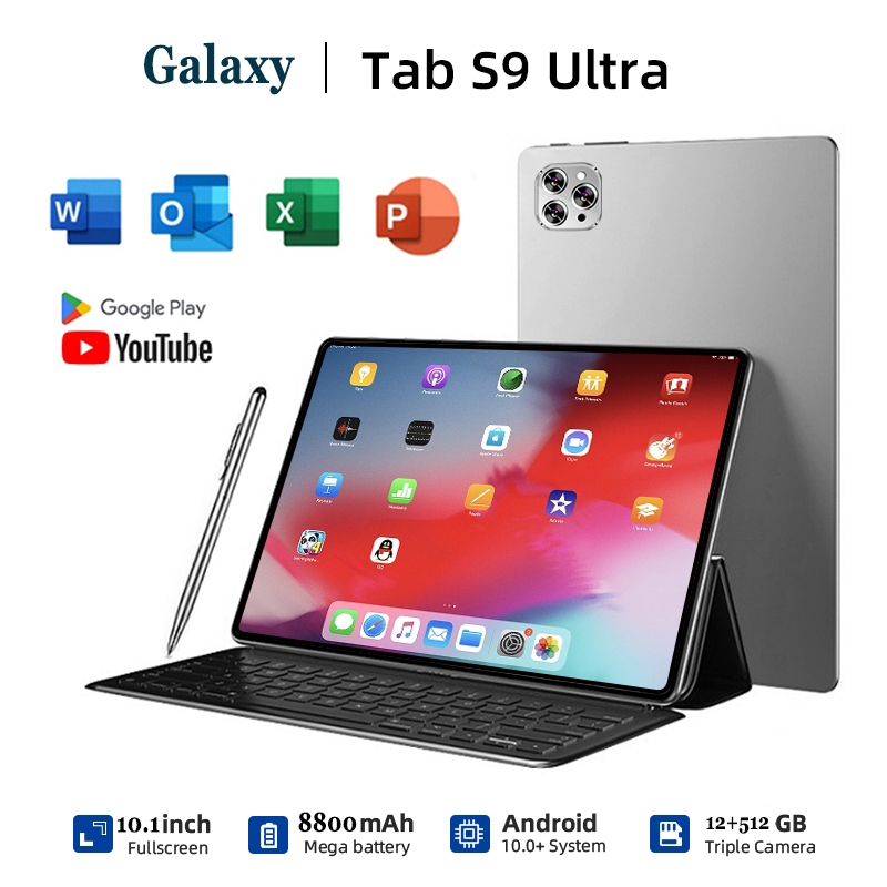 【Garansi+Free Ship】Tablet Murah 5G Baru Galaxy S9/S10 Ultra Tab 10.1inch RAM 12GB+512GB ROM Tablet baru Tablet Pembelajaran Tablet Android laris manis SIM WIFI/ S9/S10/Pro11/S8
