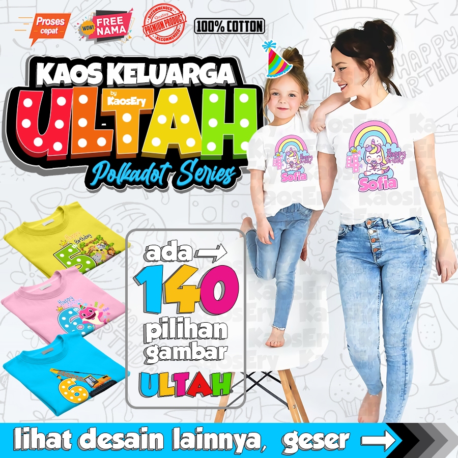 Kaos ulang tahun couple family dan baju ulang tahun anak