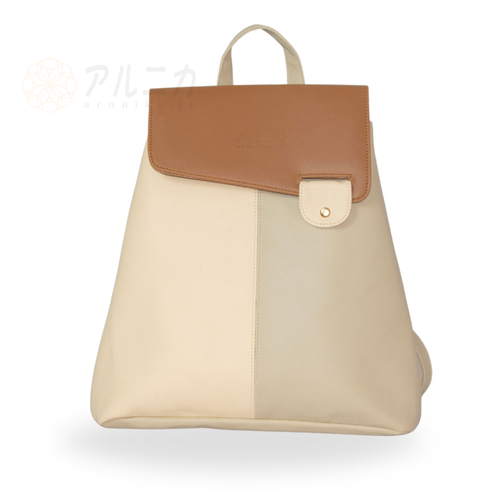 Arunika.jp Tas Kuliah Ransel Aesthetic Warna Nude Tas Fashion