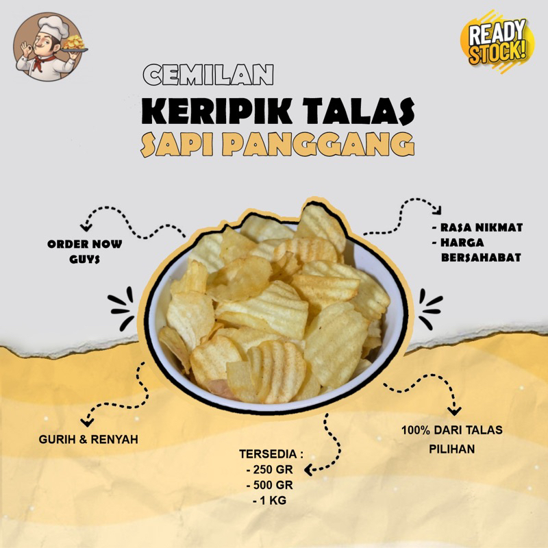 

KERIPIK TALAS / CERIPING KIMPUL 500 GRAM RASA SAPI PANGGANG BY MR.Chips