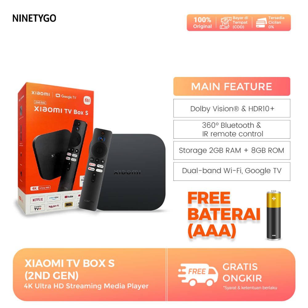 TV Box S 2nd Gen│4K Ultra HD Streaming Media Player Quad-core Cortex A55 BT5.2 Smart TV Box (Global 