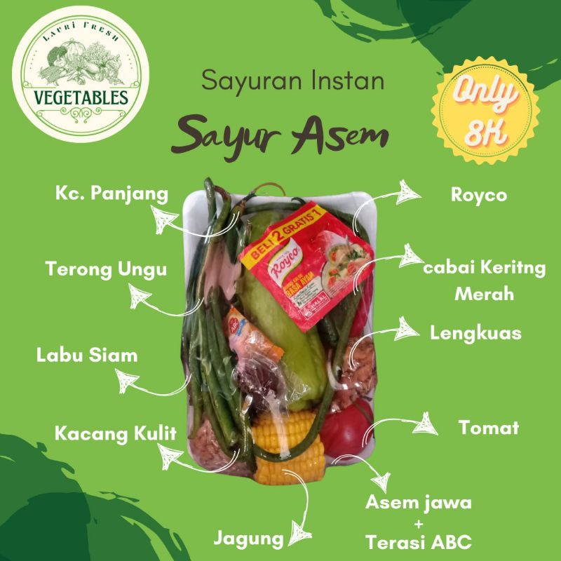 

sayur Instan-Sayur Asem-Tanpa pengawet-Sayur fresh-Siap masak