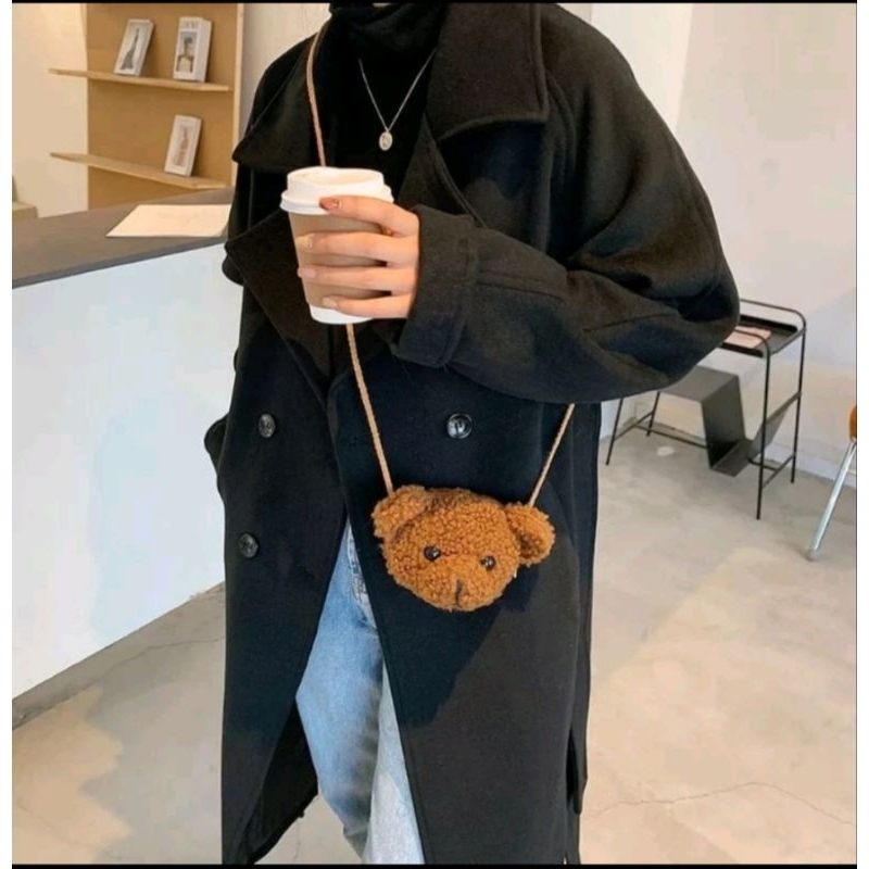 tas selempak anak/ tas selempang kepala beruang/ tas lucu