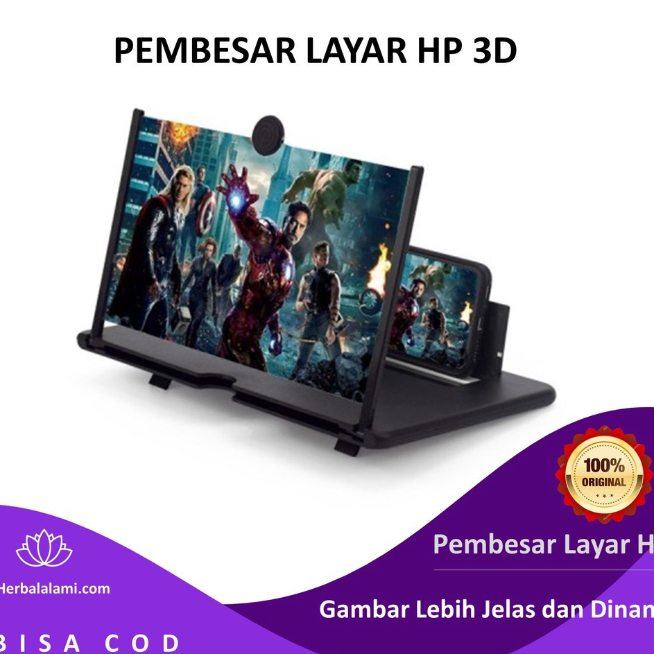 Murah  PEMBESAR LAYAR HP 3D ORIGINAL PONSEL UNTUK NONTON ANDROID 12 INCH HP LAYAR KACA