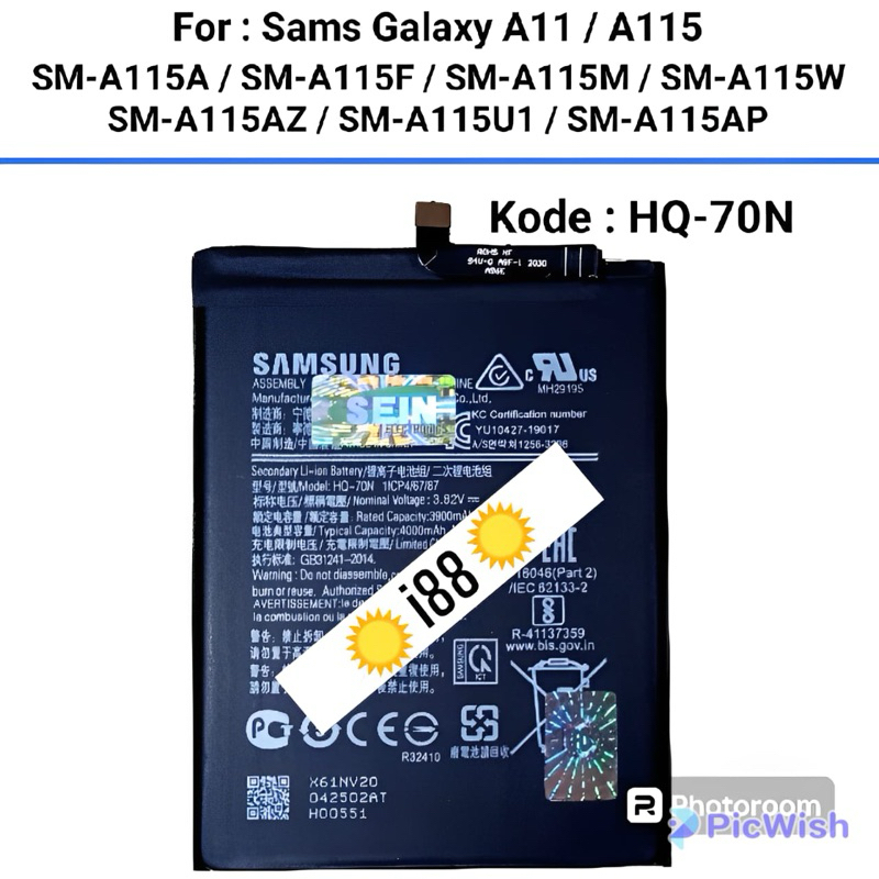 Baterai Samsung Galaxy A11 HQ-70N Batre Original Samsung Galaxy A11 / SM-A115A