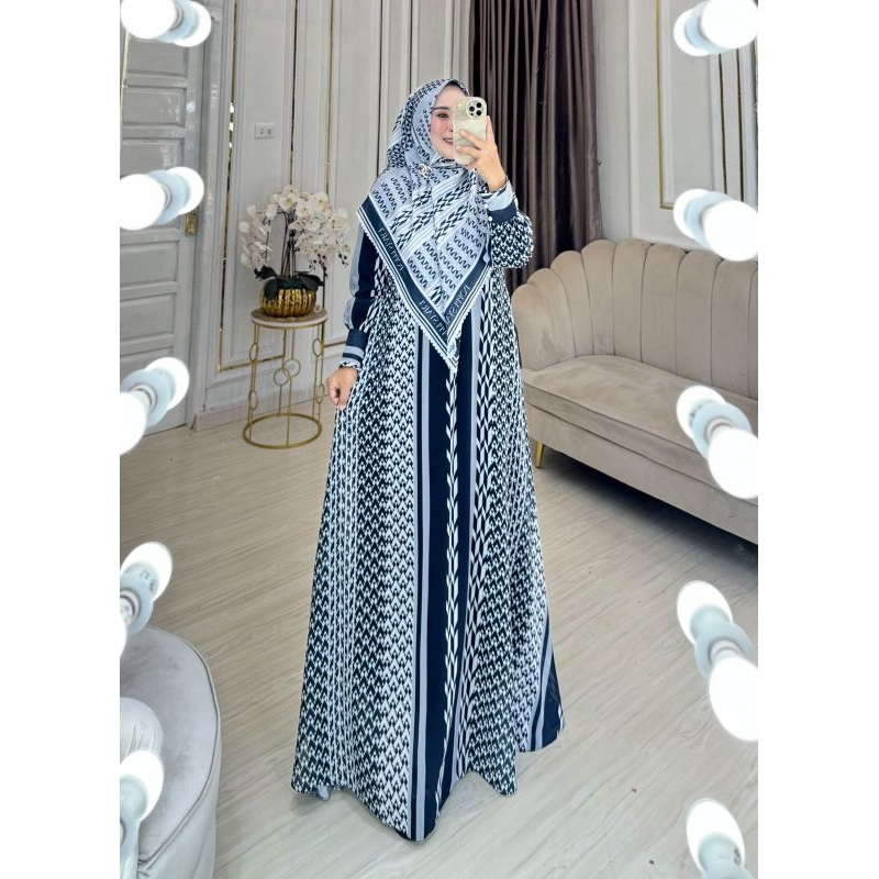 syari ameena by poppy syari/ dress set khimar/ syari poppy/