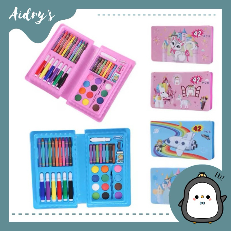 

❤️ AIDRY’SLOVE ❤️ ART SET CRAYON 42pcs PENSIL WARNA SUPER MEGA ART SET ANAK LUKISAN | PENSIL WARNA CRAYON | CRAYON LENGKAP