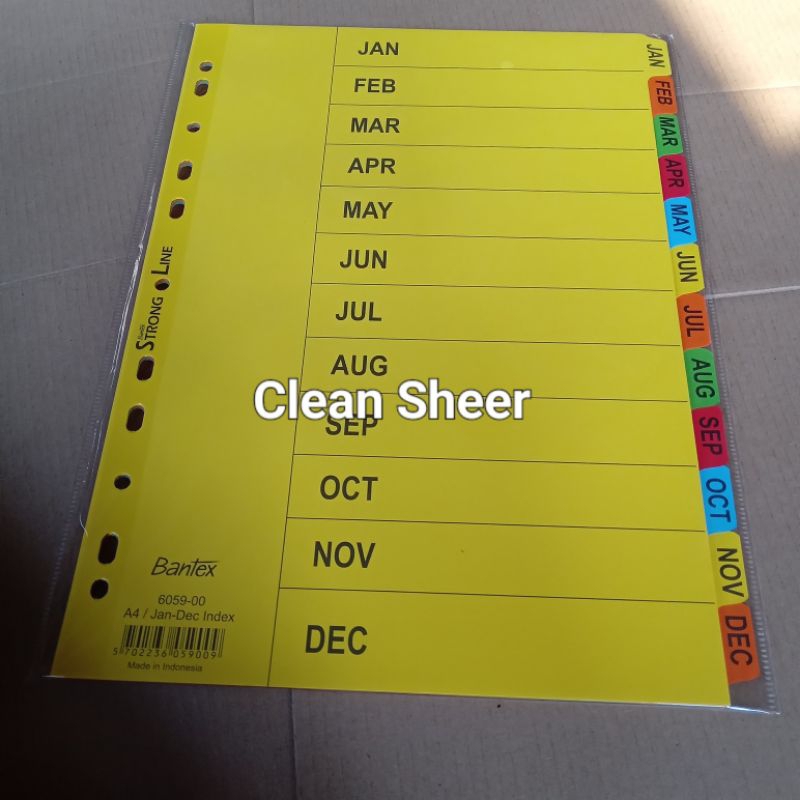 

Kertas divider/kertas pembatas A4 bantex 6059 00