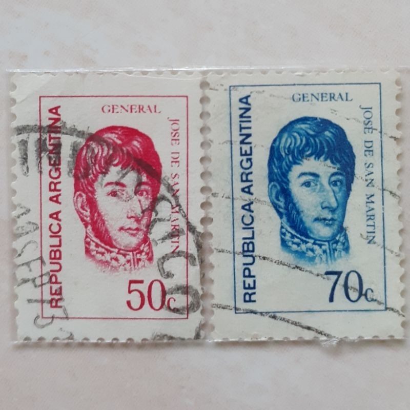 

Perangko Argentina Generals - Phosphor Tahun 1973 set 2pcs