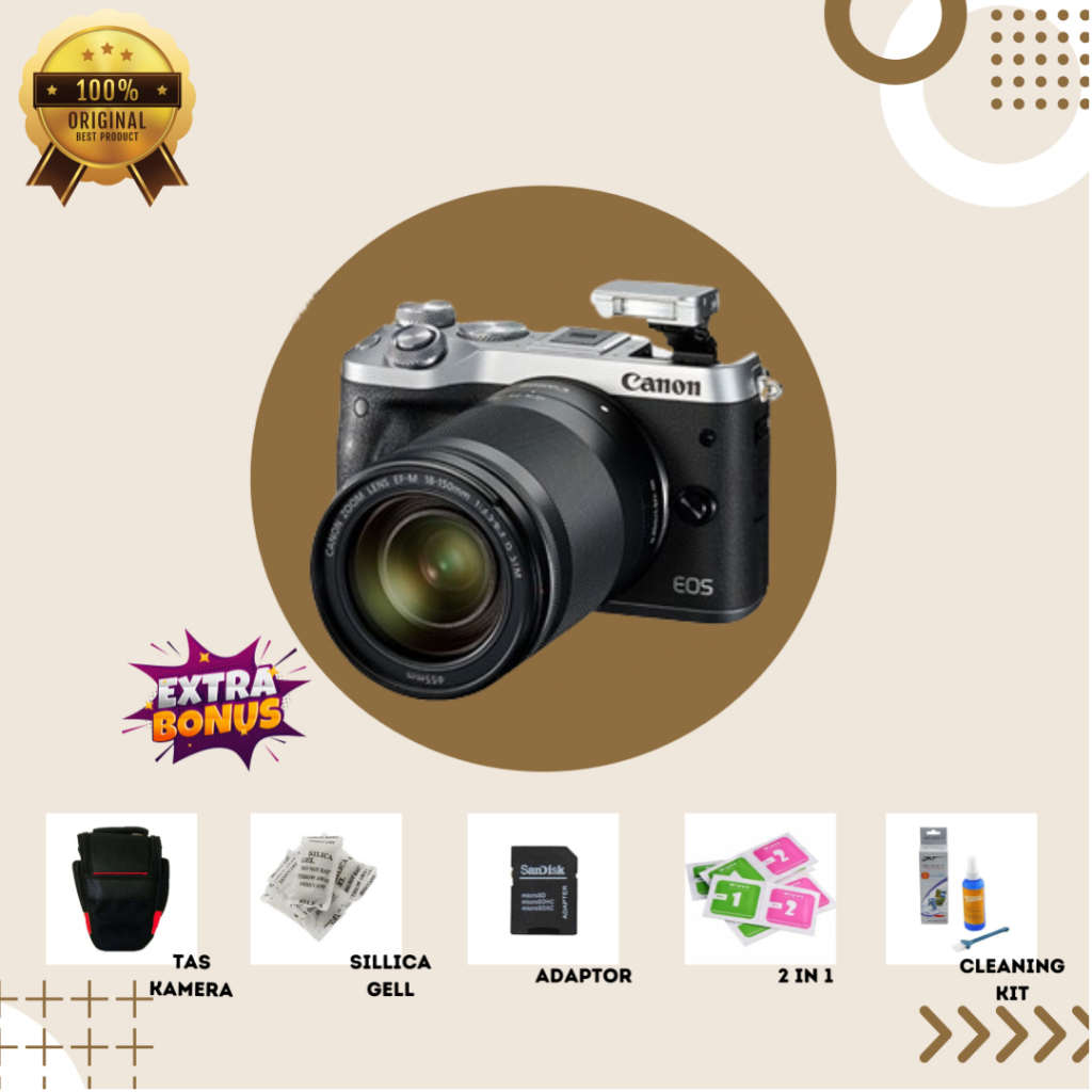 [KAMERA MIRRORLESS] CANON EOS M6 BLACK MULUS SECOND BERGARANSI