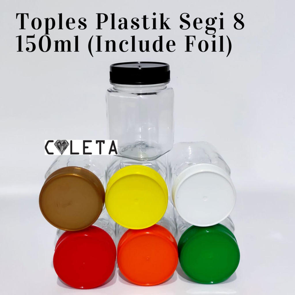 ISI 25PC Grosir Toples Sambal PET Kotak 150ml / Toples Plastik/ Jar /Rempah/ Selai/ Masker/ Krim