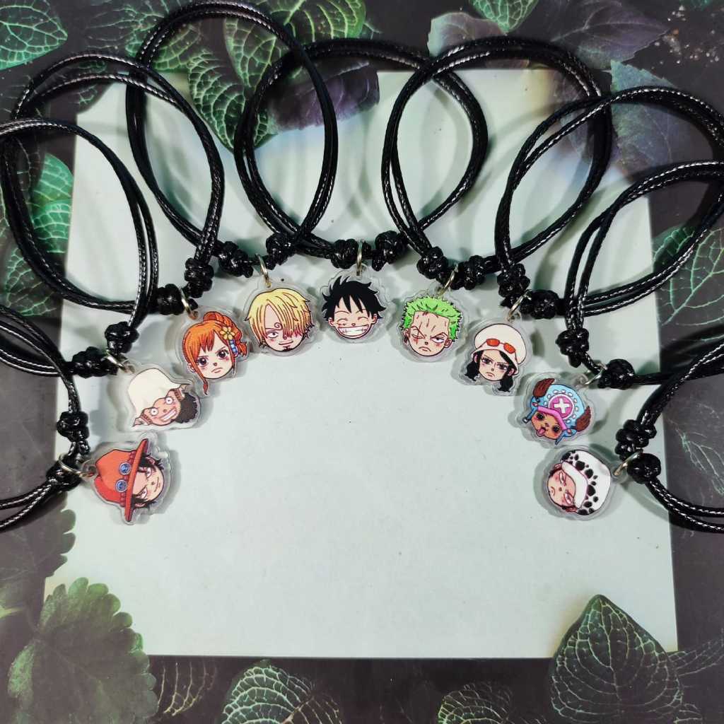 Gelang Tali Single Charm Anime One Piece - Bracelet Single Charm Versi Kaitan Gantungan Akrilik - Ka