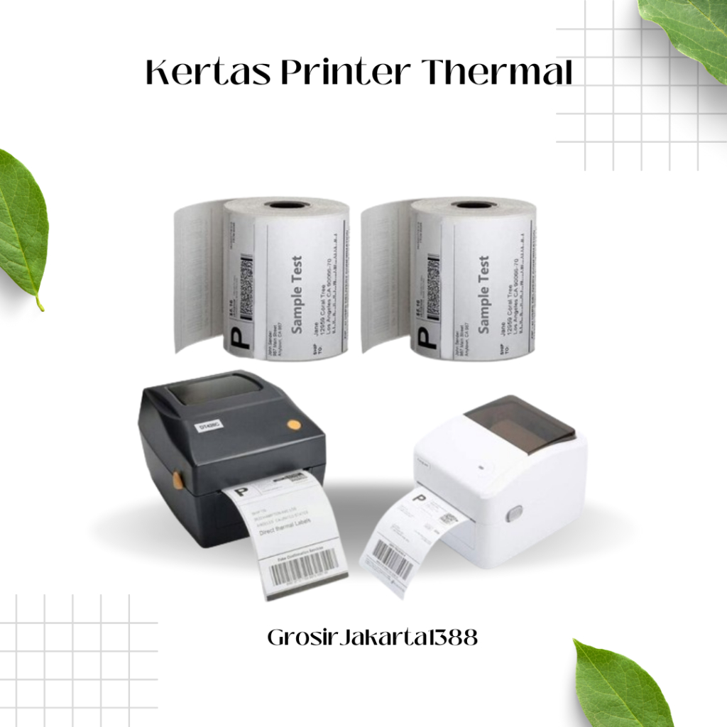 

Kertas Thermal Kertas Printer Thermal / Sticker Label Resi Barcode Ukuran 100 X 150 mm
