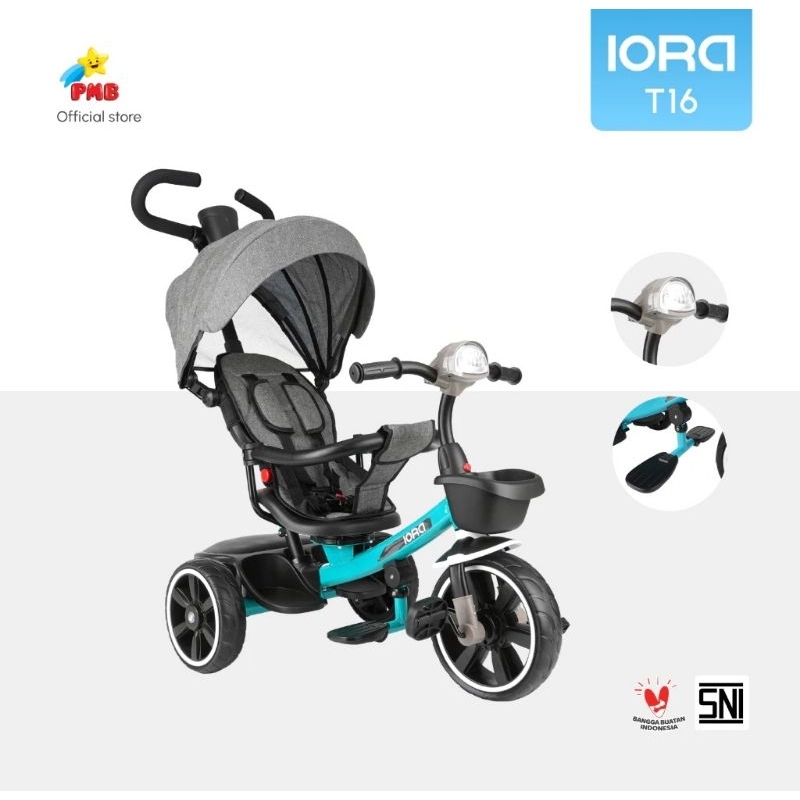 Sepeda Roda Tiga PMB IORA T18 dan T16 terbaru  model Stroller