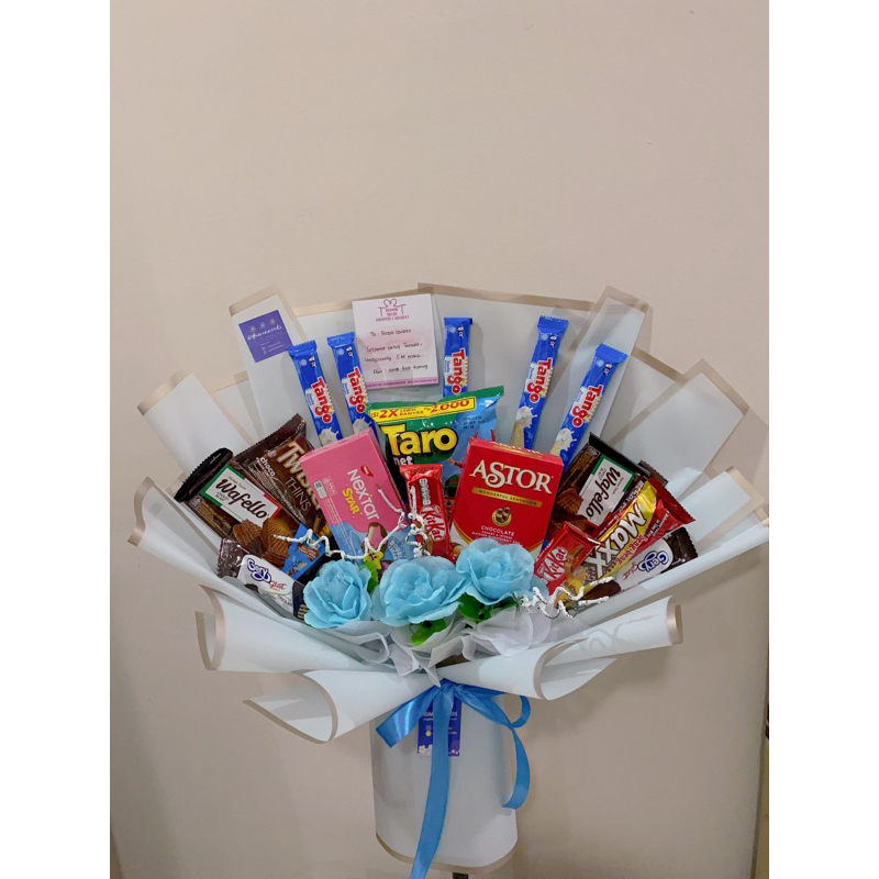 

Snack Buket Hampers Bunga | Hampers Makanan Gift Kado Wisuda / Sempro / Semhas / ulang tahun