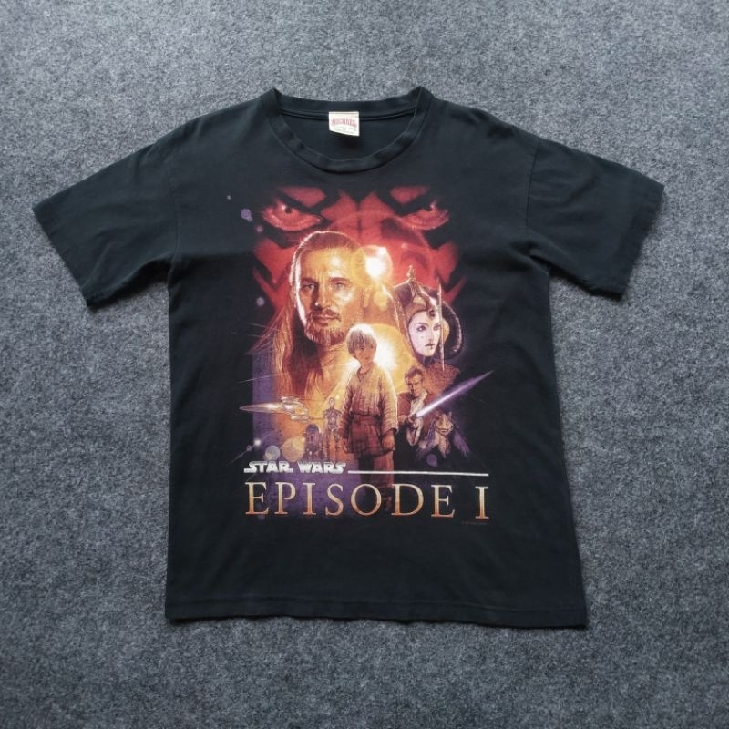 STAR WARS Episode 1 Kaos T-Shirt Hitam Vintage