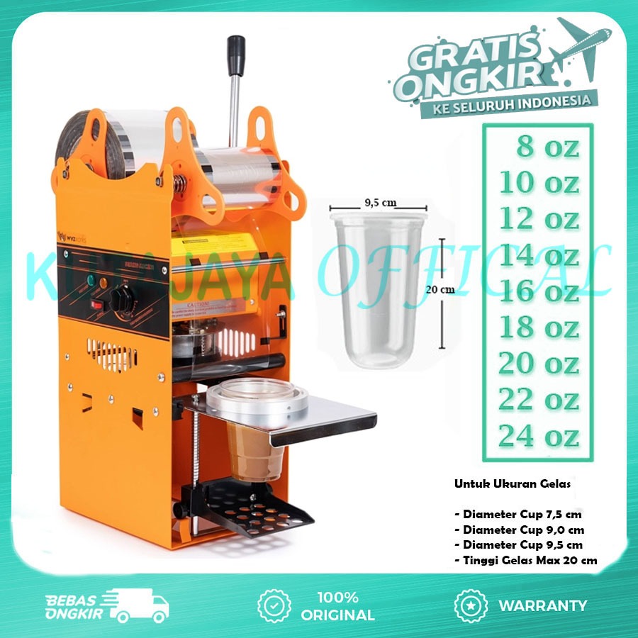 Mesin Cup Sealer Vipoo cup Sealer/mesin penutup gelas vipoo Ukuran Gelas jumbo 22oz