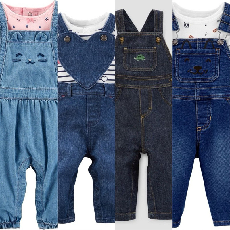 6 bulan Overall denim jeans dan cotton baju kodok anak baby bayi carters