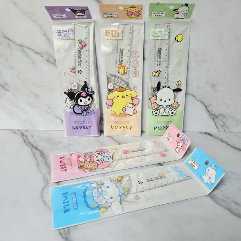 

garisan plastik penggaris shet/ruller 1 shet 20 cm DC 202311