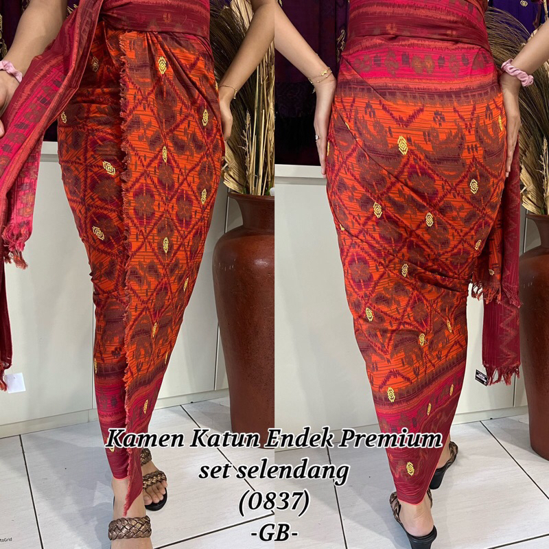 kamen lembaran endek tretes set selendang