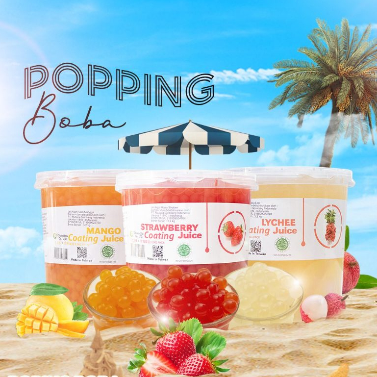 

popping boba mango kiwi strawberry yoghurt 1 kg bola meletus topping minuman