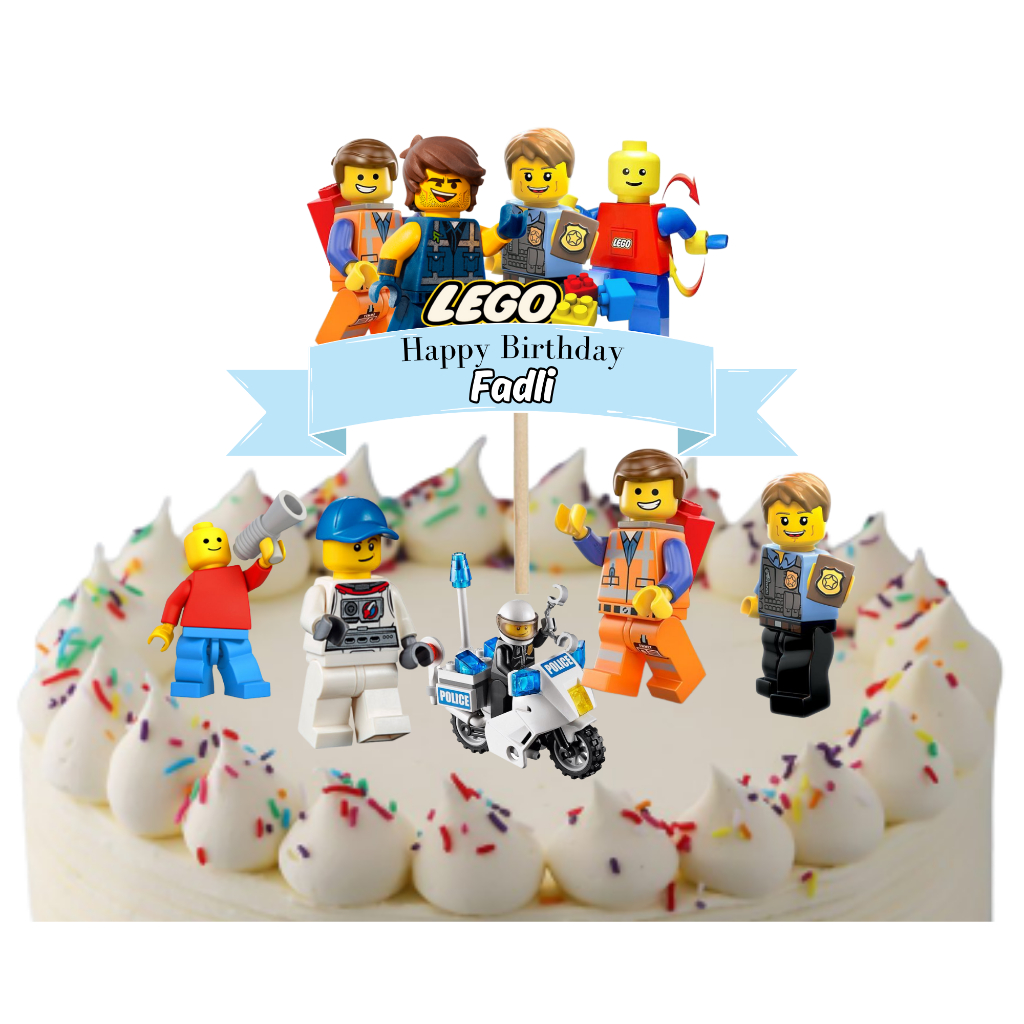 

topper cake lego hiasan kue ulang tahun happy birthday