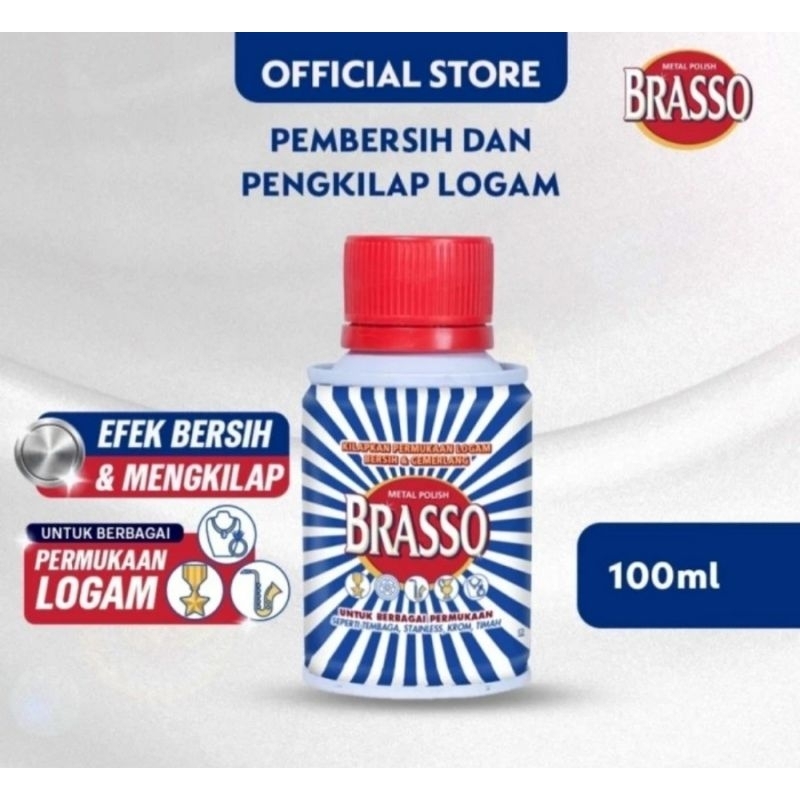 BRASSO METAL POLISH LIQUID CAIRAN PEMBERSIH LOGAM SERBAGUNA 100mL