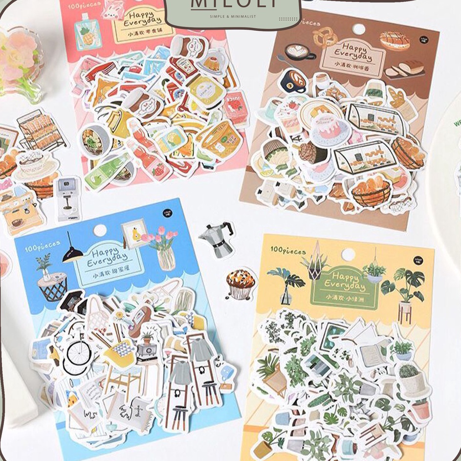 

Produk Terlaris MILOLI 1Pcs HAPPY EVERDAY Sticker Deco DIY Planner BUJO Deco Stiker Hias B399