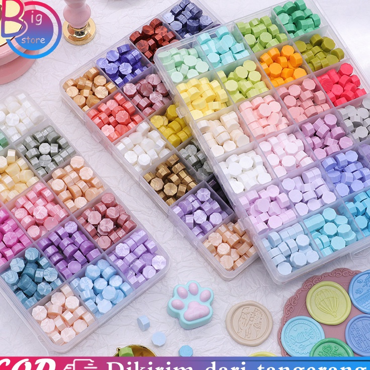 

Pasti Keren 1set Wax Seal Beads Warna Stamp Wax Seal Diy Sealing Wax Set Lilin Stempel Wax Lilin Segel Sekitar 36pcs