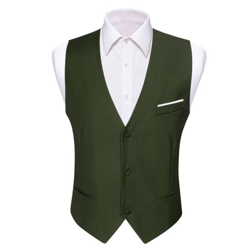 vest formal pria hijau army/vest kantoran/vest wedding/vest casual