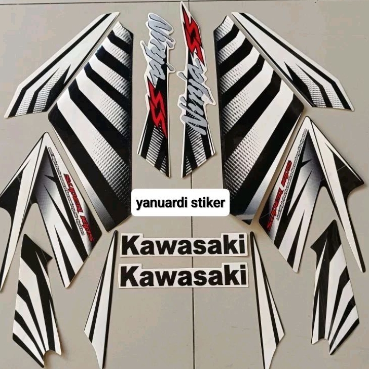STRIPING STIKER KAWASAKI NINJA SS ZEBRA PUTIH 2014 2015 NINJA SS PUTIH ZEBRA